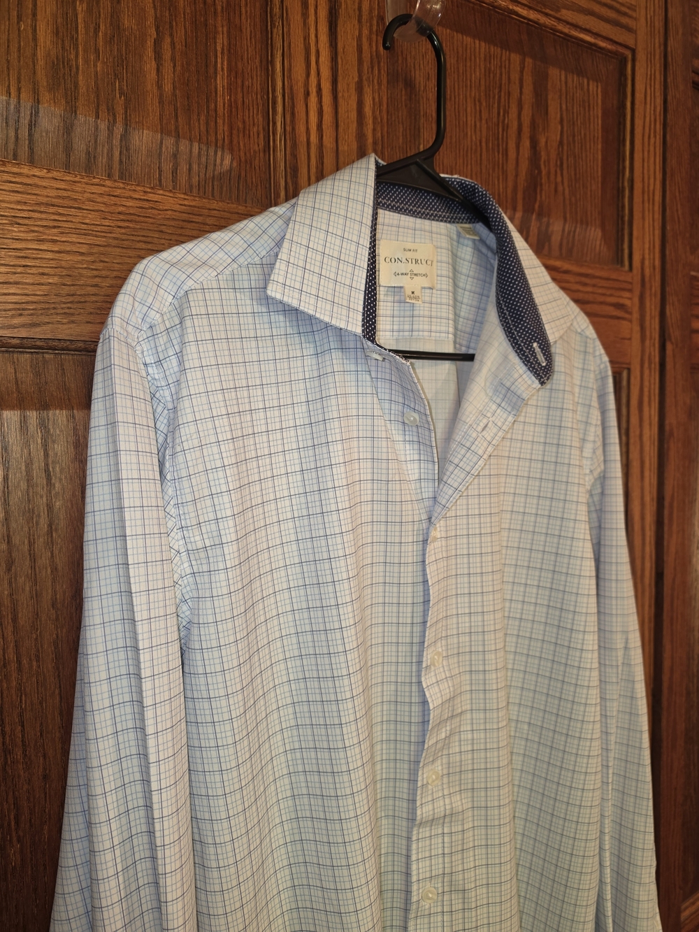 CON.STRUCT Light Blue Windowpane Dress Shirt